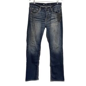 BKE Jake Straight Leg Mens Jeans 36x34 Dark Wash Stretch Coolmax